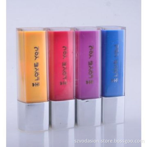 New Fashion Lipstick Style Portable Power Bank Charger 2600mah for Mobile Phone